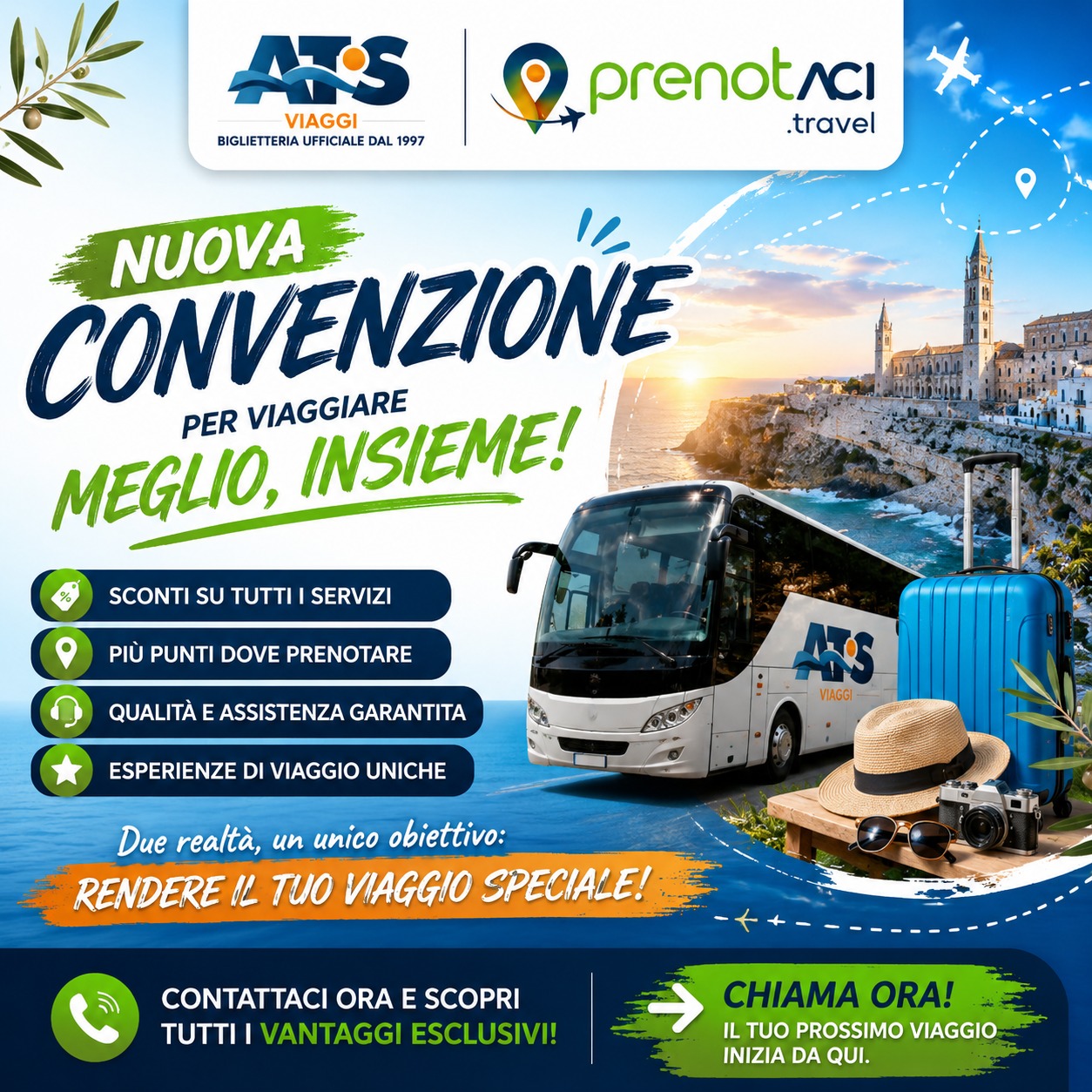 ATS Viaggi e PrenotACI Travel: una nuova convenzione per offrirti ancora più vantaggi
